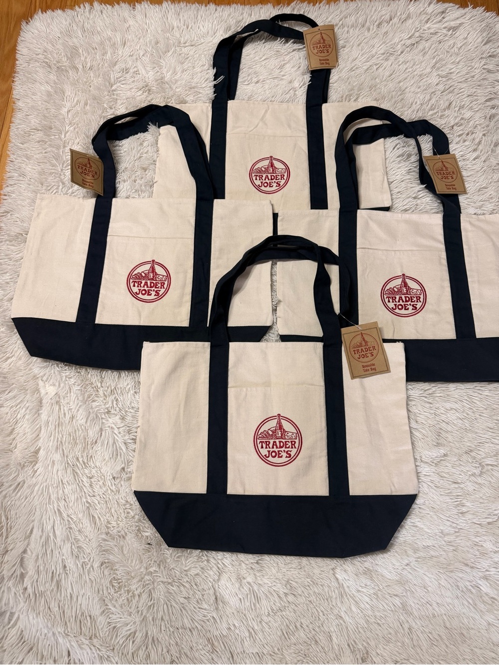 Canvas Tote Bag - Natural with Black Trim